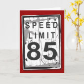 85th carte drôle de limitation de vitesse (Fleur jaune)