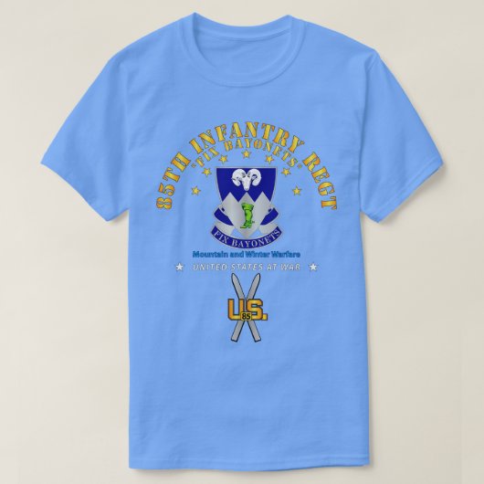85th Infantry Regt Fix Bayonets w SKI Branch T-shirt (Design voorkant)