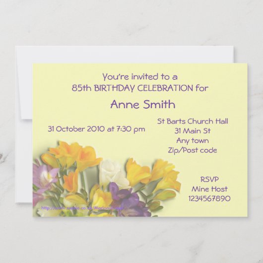 85th Invitation de partie de célébration (Dos)