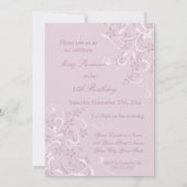 85th invitations florales pourpres de fête (Dos)