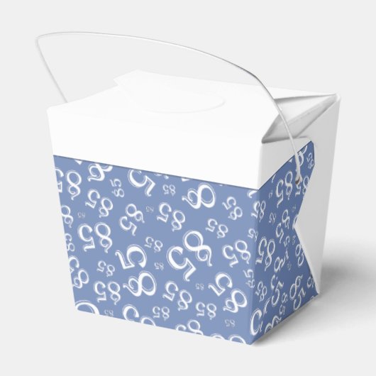 85th Party Blauw/Wit Willekeurig Getal Patroon Bedankdoosjes (Achterkant)