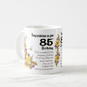 85th Rose jaune d'anniversaire et tasse de cadeau (Devant gauche)