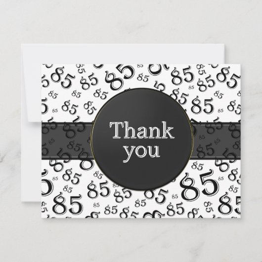 85th Thank You: Black/White Number Pattern (Voorkant)