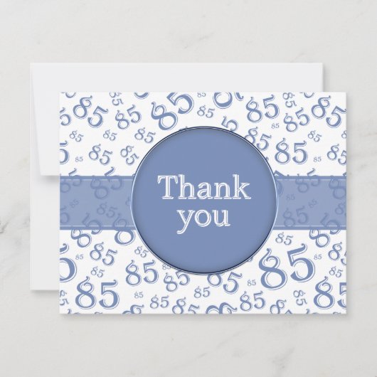 85th Thank You: Blue/White Number Pattern (Voorkant)