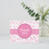 85th Thank You: Pink/White Number Pattern (Staand voorkant)