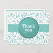 85th Thank You: Teal/White Number Pattern (Voorkant / Achterkant)