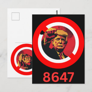 8647 Anti Trump 86 47 Retro Impeach 47 Anti-trump Briefkaart