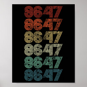8647 Anti Trump 86 47 Retro Impeach 47 Anti-Trump Poster