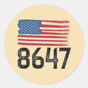 8647 Anti-Trump Amerikaanse vlag Politieke verklar Ronde Sticker