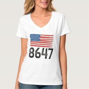 8647 Anti-Trump Amerikaanse vlag Politieke verklar T-shirt