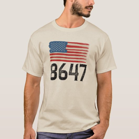 8647 Anti-Trump Amerikaanse vlag Politieke verklar T-shirt (Voorkant)