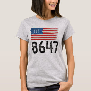 8647 Anti-Trump Amerikaanse vlag Politieke verklar T-shirt