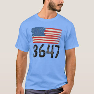 8647 Anti-Trump Amerikaanse vlag Politieke verklar T-shirt