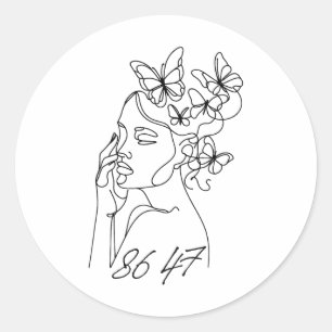 8647 Anti Trump Bloemen Weerstaan 86 47 Impeach Tr Ronde Sticker