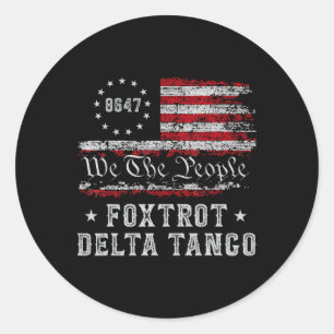8647 Anti Trump Foxdraaft Deltas Tangos Impeach 47 Ronde Sticker