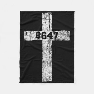 8647 Anti Trump-kruis christelijk Jezus 86 47 Retr Fleece Deken