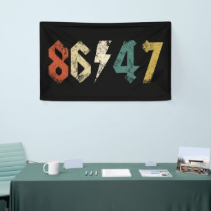 8647 Anti Trump Retro jaren 80 Rock Style Spandoek
