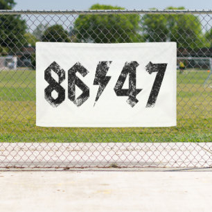 8647 Anti Trump Retro  jaren 80 Rock Style Spandoek