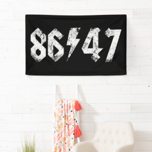 8647 Anti Trump Retro jaren 80 Rock Style Spandoek