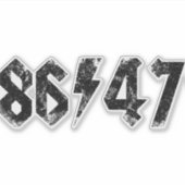 8647 Anti Trump Retro jaren 80 Rock Style Sticker (Voorkant)