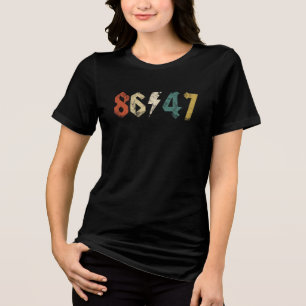 8647 Anti Trump Retro  jaren 80 Rock Style Tri-Blend Shirt