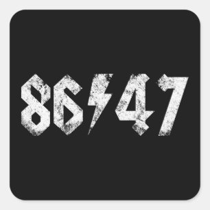 8647 Anti Trump Retro  jaren 80 Rock Style Vierkante Sticker