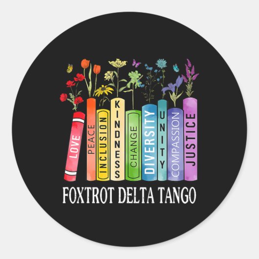 8647 Foxdraaft Tangos Deltas Book Flower Resist Bo Ronde Sticker (Voorkant)