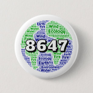 8647 Planeet Aarde Ecologie Woord Kunst Ronde Button 5,7 Cm