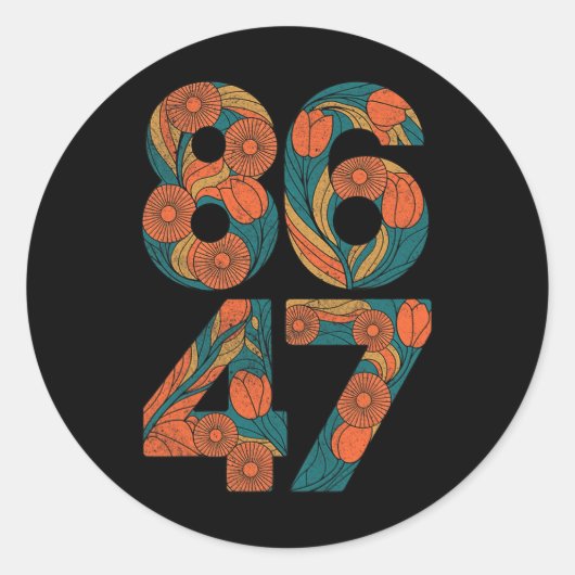 8647 President Liberaal-Democraten tegen Trump Ronde Sticker (Voorkant)