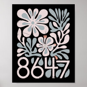 8647 Resist Subtiele Bloemen Foxtrot Delta Tango P Poster