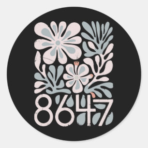 8647 Resist Subtiele Bloemen Foxtrot Delta Tango P Ronde Sticker