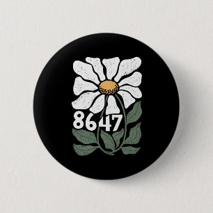 8647 Resist Subtle Daisy Floral Foxtrot Delta Tang Ronde Button 5,7 Cm