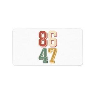 8647 retro 86 47 etiket