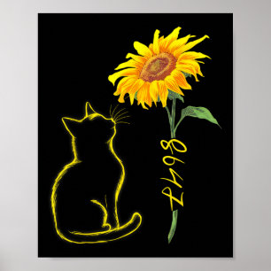 8647 Subtiel Anti Trump 86 47 Kat Zonnebloem Bloem Poster
