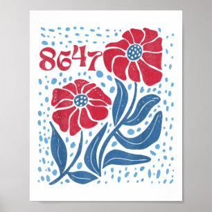 8647 Subtiele Anti Trump 86 47 Bloemen Boho Stijl Poster