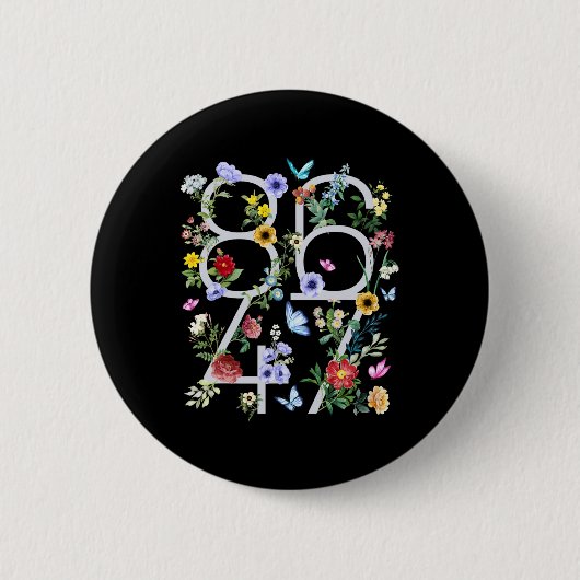 8647 Subtiele Anti Trump 86 47 Bloemen Boho Stijl  Ronde Button 5,7 Cm (Voorkant)