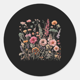 8647 Subtiele Anti Trump 86 47 Bloemen Boho Stijl  Ronde Sticker