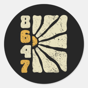 8647 Subtiele Anti Trump 86 47 Bloemen Boho Stijl  Ronde Sticker