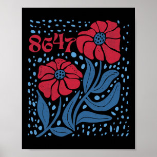 8647 Subtiele Anti Trump 86 47 Bloemen Boho Style  Poster