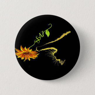 8647 Subtiele Anti Trump 86 47 Zonnebloem Kat lief Ronde Button 5,7 Cm