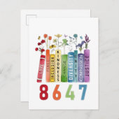 8647 Subtiele Anti Trump Anti MAGA 86 47 Bloemen L Aankondigingskaart (Voorkant / Achterkant)