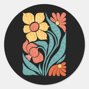 8647 Subtiele Anti Trump Bloemen Boho 1 Ronde Sticker