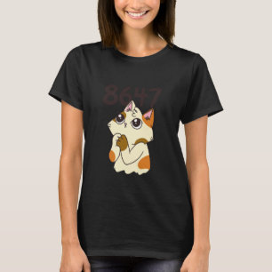 8647 Subtiele Bloemige Retro 86 47 Kattenliefhebbe T-shirt