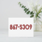 867-5309 BRIEFKAART (Staand voorkant)