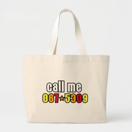867-5309 GROTE TOTE BAG (Voorkant)
