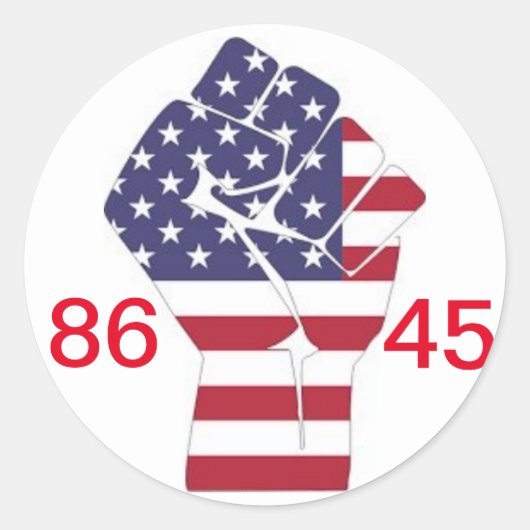 86 45 en #resist ronde sticker (Voorkant)