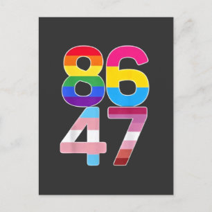 86 47 Anti Trump Grappig LGBTQ Pride Maand Cadeau Feestdagenkaart
