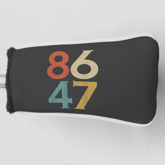 86 47 Dump Trump Cool Retro Anti-Trump Golfheadcover (Voorkant)