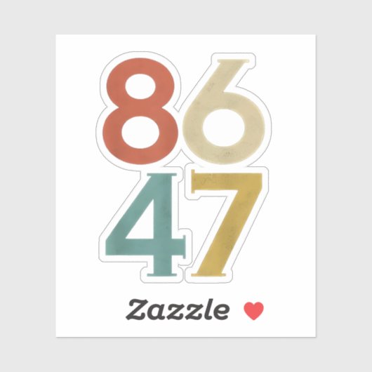 86 47 Dump Trump Cool Retro Anti-Trump Sticker (Vel)