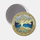 [86] Golden Celtic Tree of Life [3D] Magneet (Voorkant / Achterkant)